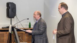 Begrüßung durch Dr. Walter Schulz (Stellv. Vors. FREUNDE) und Dr. Max Plassmann (Historisches Archiv, Kurator der Ausstellung)